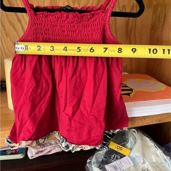 AUTHENTIC BURBERRY TODDLER GIRL TANK TOP NOVA CHECK TRIM 18 MONTHS - Picture 2 of 4